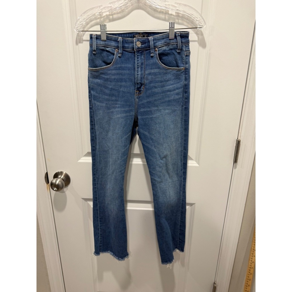 Abercrombie & Fitch Womens Jeans Simone High Rise Ankle Flare Blue 27 4s